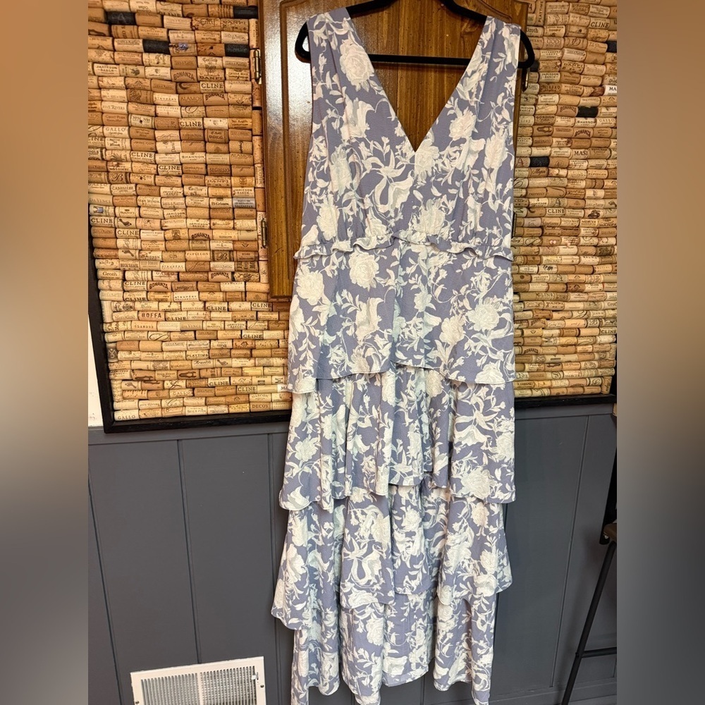 Nordstrom Chelsea28 lilac floral tiered maxi dress size XXL - Picture 3 of 8